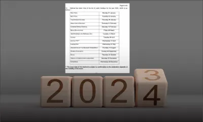 Voici la liste des congés publics pour 2024