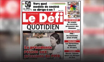Voici la Une du Défi Quotidien de ce mardi 06 mars