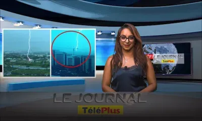 Le Journal Téléplus – Des images impressionnantes : la foudre touche une grue à Ébène