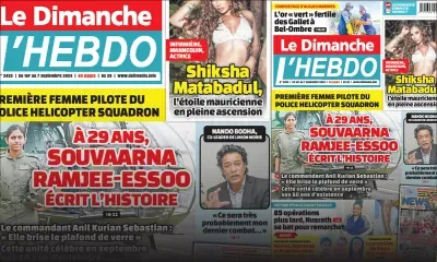 Voici la Une de Le Dimanche/L'Hebdo de ce Dimanche 01 Septembre 2024