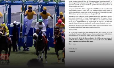 Hippisme : MTCSL décidera le 3 mars si elle organisera des courses cette année