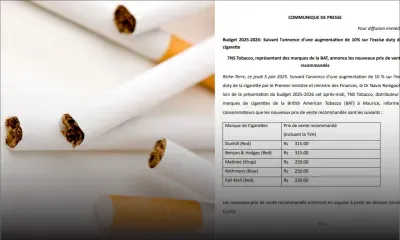 Budget 2025/26 - Voici les nouveaux prix des marques de cigarettes de la BAT