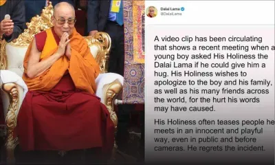 Le Dalaï Lama présente ses excuses à un petit garçon