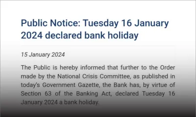 Ce mardi 16 janvier décrété Bank Holiday par la BoM