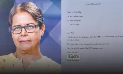 Sheila Bunwaree démissionne du MMM