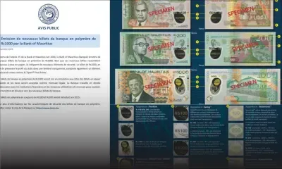 La BoM émettra des billets de banque de Rs 1000 en polymère 