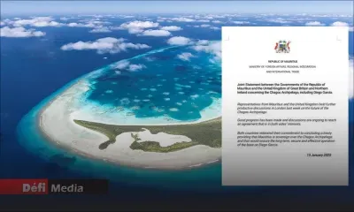 Joint Statement sur les Chagos : progrès dans les négociations entre Maurice et le Royaume-Uni