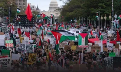 [En images] Manifestation dans les villes américaines de Washington et de San Francisco pour un cessez-le-feu à Gaza