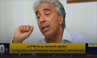 La PNQ de ce vendredi rejetée : "Le Speaker a mal interprété ma question", selon Boolell 