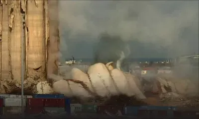 Port de Beyrouth: une nouvelle partie des silos s'effondre