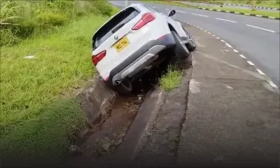 L'Avenir, St-Pierre : une voiture fait une sortie de route