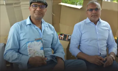 Le gréviste Nishal Joyram demande aux automobilistes d’allumer leurs phares en signe de solidarité