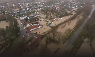 Inondations dans le nord de la France, battu par les pluies