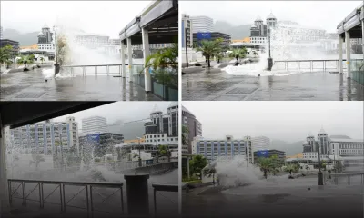 [En images] Belal : de grosses vagues déferlent au Caudan