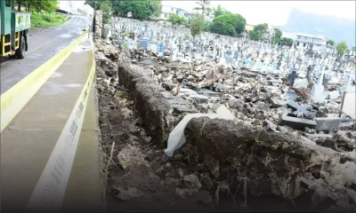 Pluies torrentielles : une partie du mur du cimetière St-Jean s’est effondrée, la paroisse ne pourra accepter les enterrements et les visites jusqu’à nouvel ordre