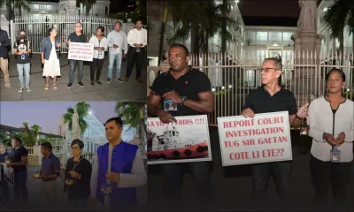 Naufrage du remorqueur Sir Gaëtan : Candlelight en hommage aux victimes devant l'Hôtel du Gouvernement 