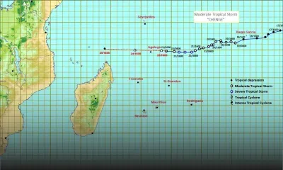 Météo : Chenge passe à son point le plus rapproché au nord d’Agalega