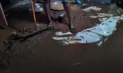 Après l'inondation : scène de désolation chez les Teerbhun à Gros-Cailloux