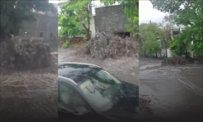[Vidéo] Des images saisissantes : un torrent d’eau boueuse envahit une partie de l’autoroute à Bell-Village