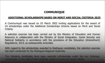 Additional Scholarships Scheme based on Merit and Social Criteria : voici la liste des boursiers