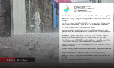 Tempête Dikeledi : St-Brandon sous le coup d’avertissements de fortes pluies, vents violents et fortes houles 