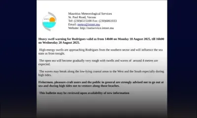 Météo : Avertissement de fortes houles à Rodrigues