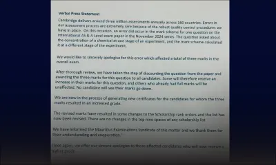 HSC 2024 : Cambridge présente ses excuses pour une erreur – Les résultats de 80 candidats seront révisés