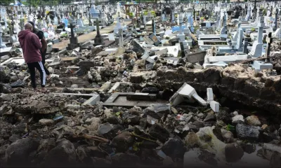 [En images] St-Jean : des tombes endommagées après l’effondrement d’un mur