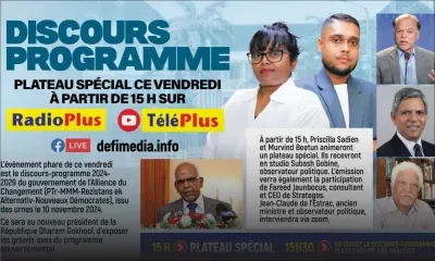 Discours-programme : plateau spécial sur Radio Plus, TéléPlus et defimedia.info ce vendredi à partir de 15 h