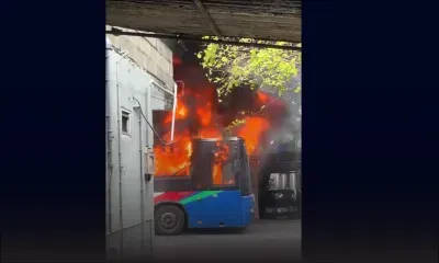 Chemin-Grenier : un autobus prend feu