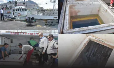 [En images] Du diesel dans les cales à poisson à bord d’un bateau de pêche taïwanais  