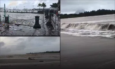 De grosses vagues déferlent sur les côtes nord et ouest de l’île 
