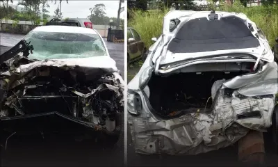 Une voiture réduite en amas de ferraille à Curepipe, le chauffeur épargné 