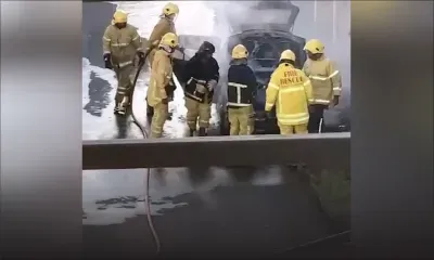 Beau-Bassin : une voiture en proie aux flammes  