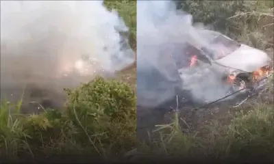 Verdun : une voiture prend feu après une sortie de route