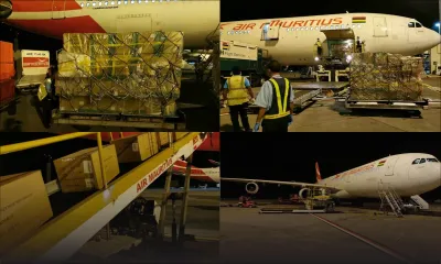 [En images] Covid-19 : le premier vol spécial MK en provenance de Chine débarque avec 20 tonnes de matériel médical 