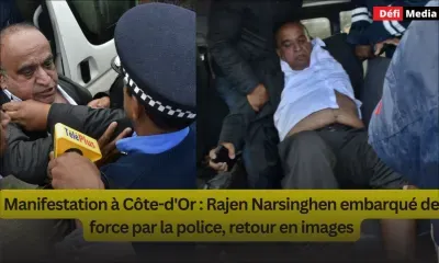 Manifestation à Côte-d'Or : Rajen Narsinghen embarqué de force par la police, retour en images