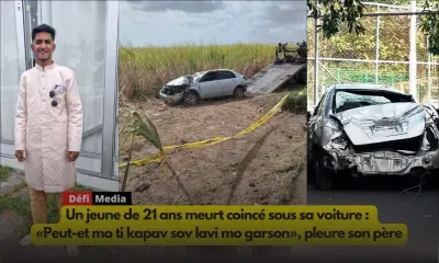 Un jeune de 21 ans meurt coincé sous sa voiture : «Peut-et mo ti kapav sov lavi mo garson», pleure son père