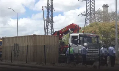 Bell-Village : un conteneur se renverse 