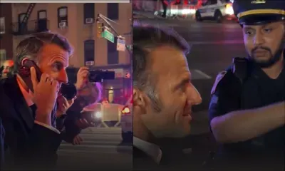 A New York, Macron à pied, bloqué par le passage du convoi de Trump, l'occasion d'un coup de fil