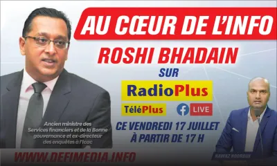 Au Coeur de l'Info : Roshi Bhadain sur Radio Plus ce vendredi après-midi 