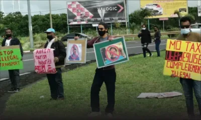 [En images] Réouverture des frontières : manifestation des chauffeurs de taxi de l’aéroport ce matin