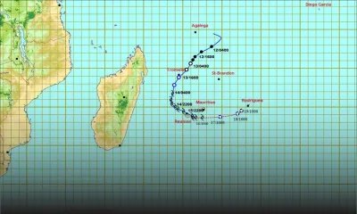 L’alerte 3 maintenue  : Belal pourrait passer à 90 km au sud de Maurice entre 4 h et 6 h ce mardi matin 
