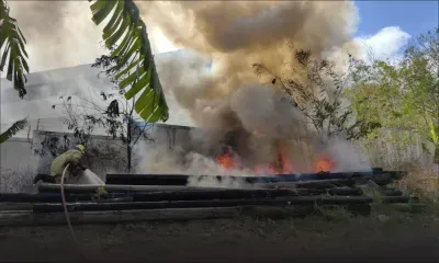 Incendie près de la Colline Monneron, Port-Louis