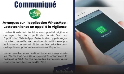 Arnaque sur WhatsApp : attention à un faux profil de Loterie Vert 