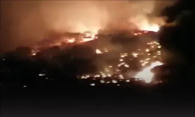 Port-Louis : Incendie sur la montagne Plateau