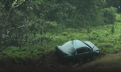 Une voiture finit dans un buisson à Wooton