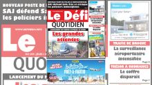 Voici la Une du Defi Quotidien de ce jeudi 03 octobre 2019