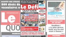 Voici la Une du Defi Quotidien de ce Vendredi 03 mai 2019