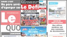Voici la Une du Defi Quotidien de ce Vendredi 04 octobre 2019